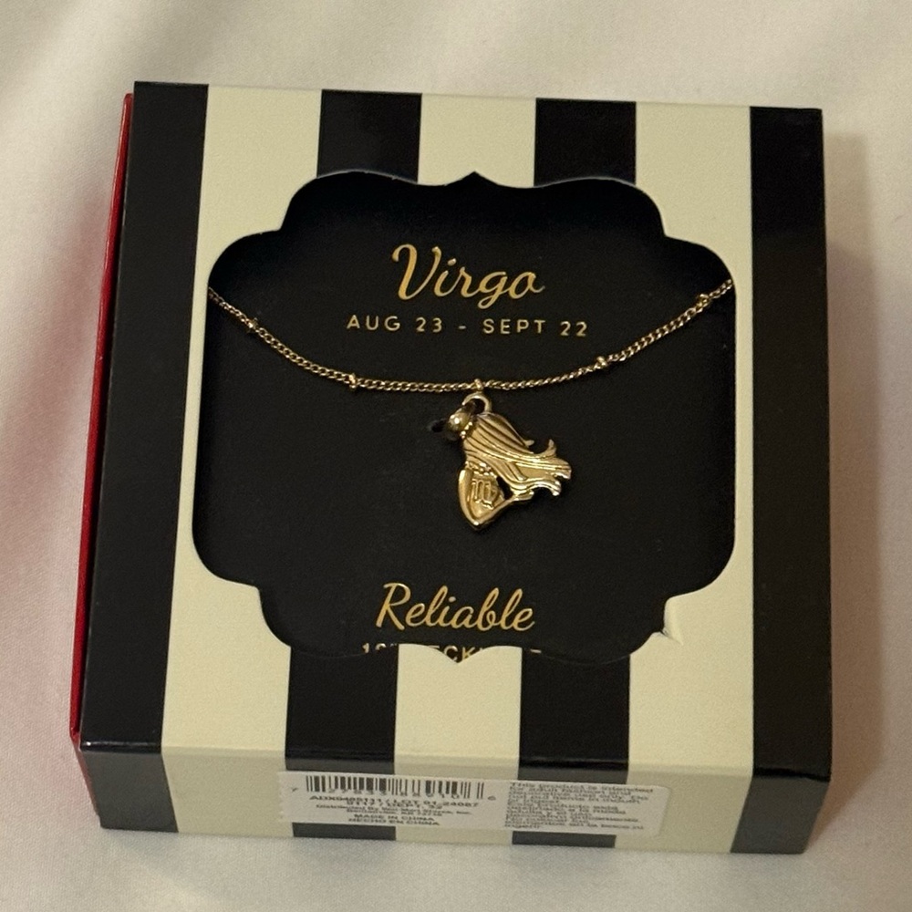 Virgo Zodiac Pendant Necklace in Gold